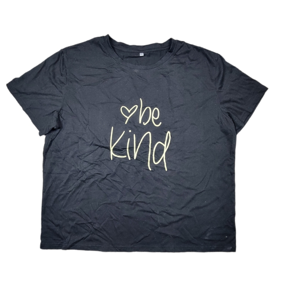 Womens Large Black Be Kind Motivational T-Shirt size Large